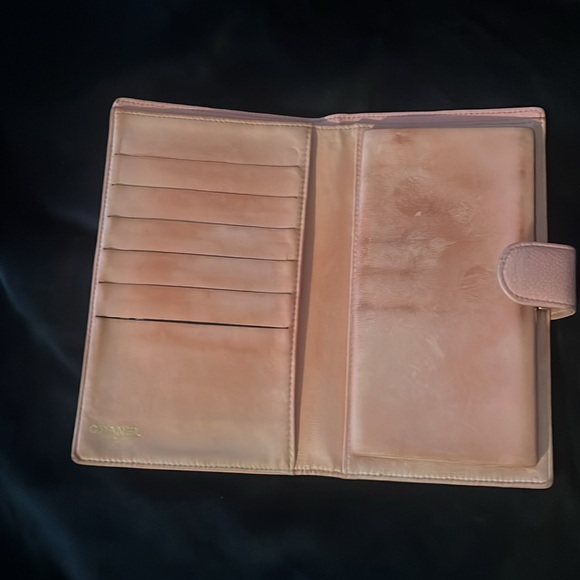 Chanel CC pink pebbled leather long kiss lock wallet - Picture 10 of 10